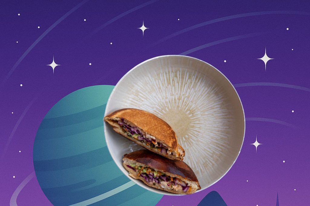 Burger UFO Panang thaï au poulet et curry Panang combava  – Chana Poke Thaï