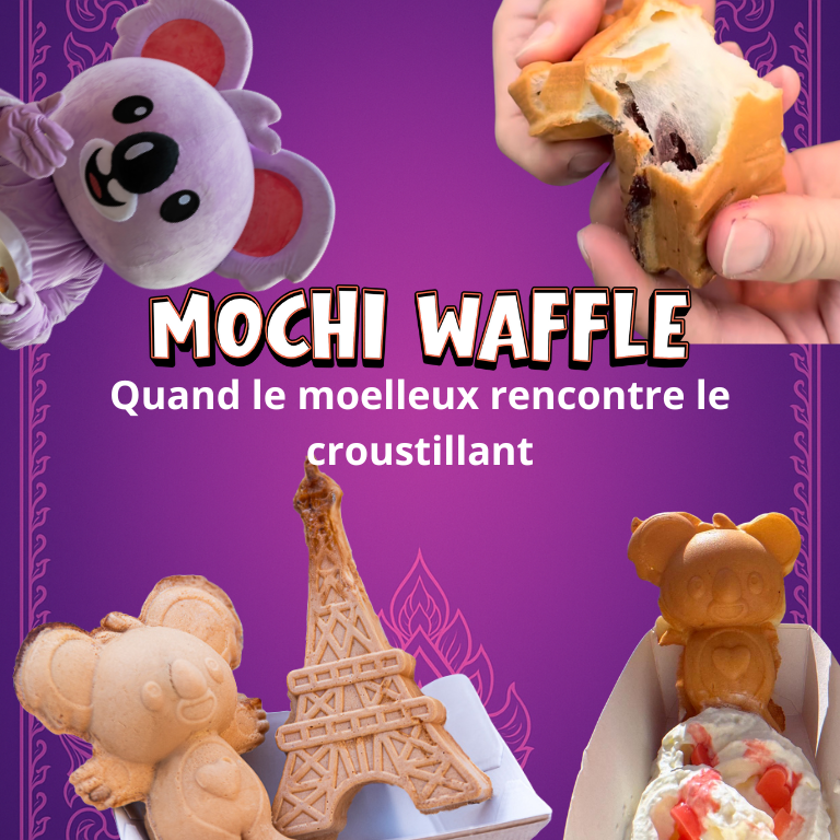 Mochi waffle croustillante et moelleuse dessert signature Chana Poke Thaï