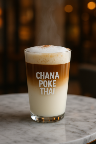 Latte chaud au café thaï préparé à Gif-sur-Yvette